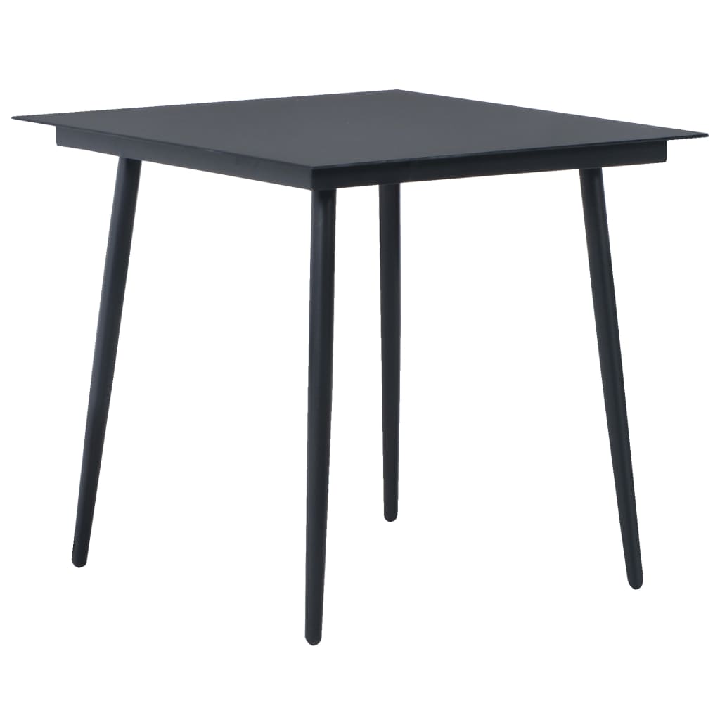 3-piece Garden Dining Set in Black PVC Rattan