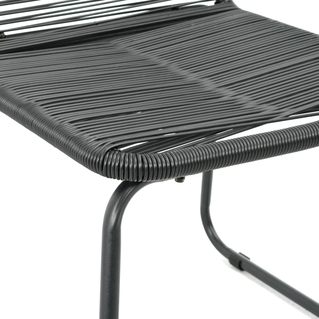3-piece Garden Dining Set in Black PVC Rattan
