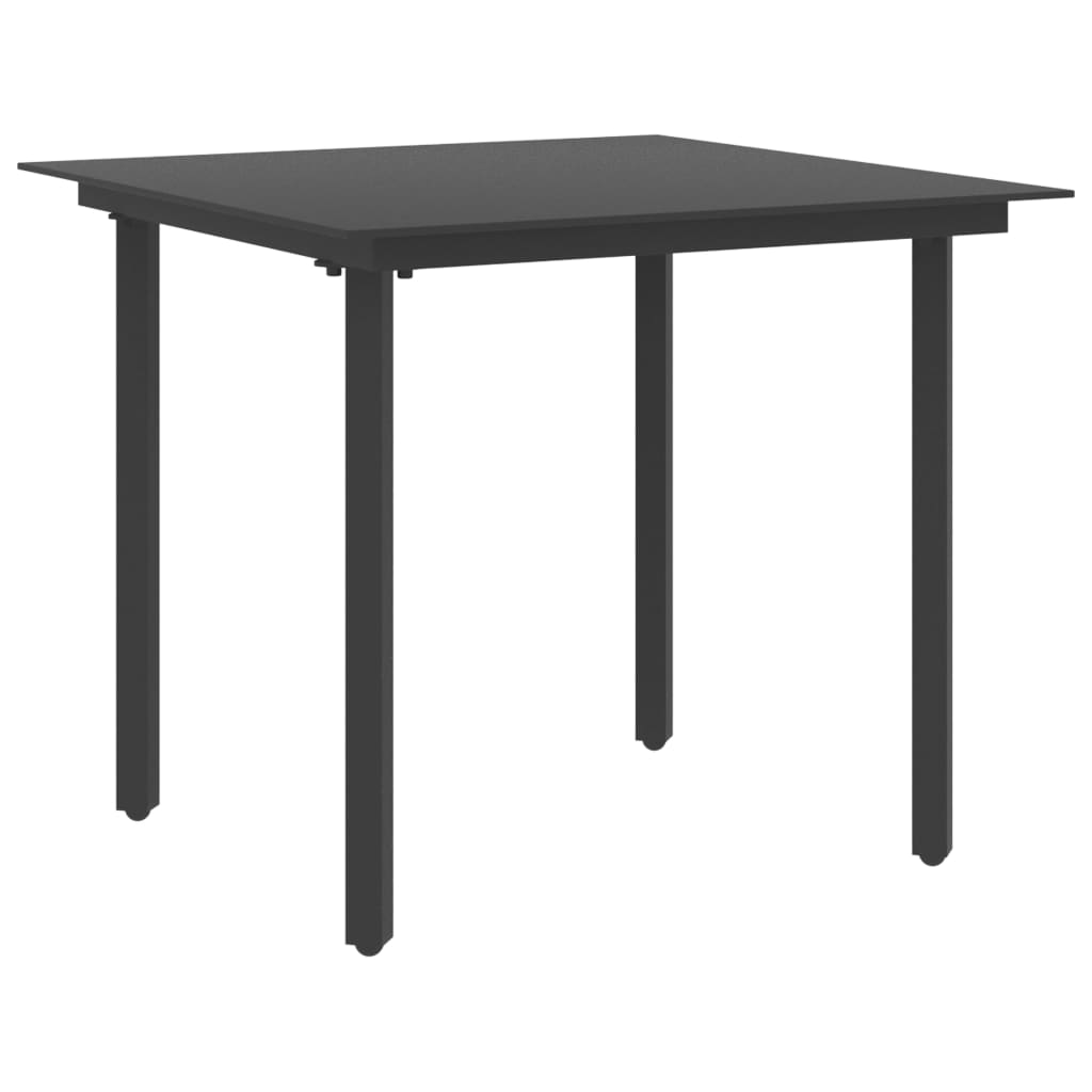 3-piece Garden Dining Set in Black PVC Rattan