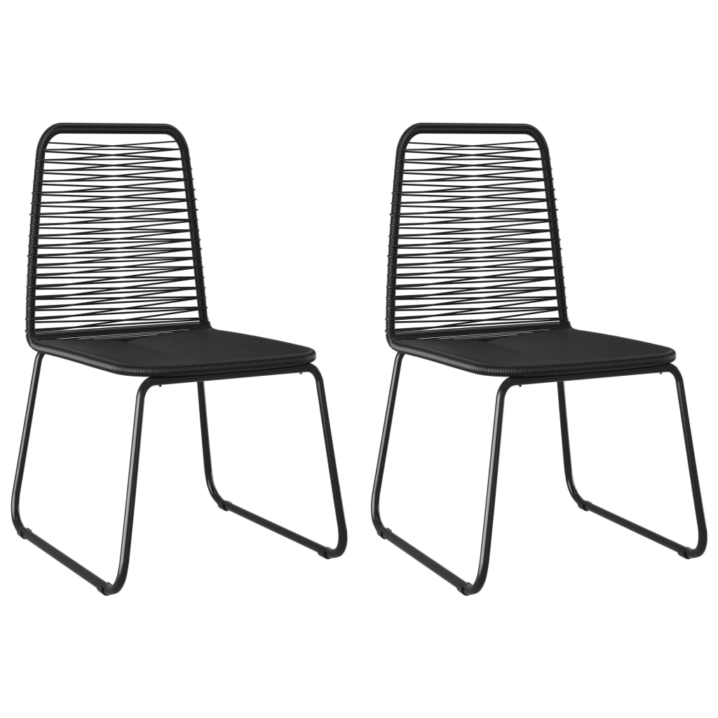 3-piece Garden Dining Set in Black PVC Rattan