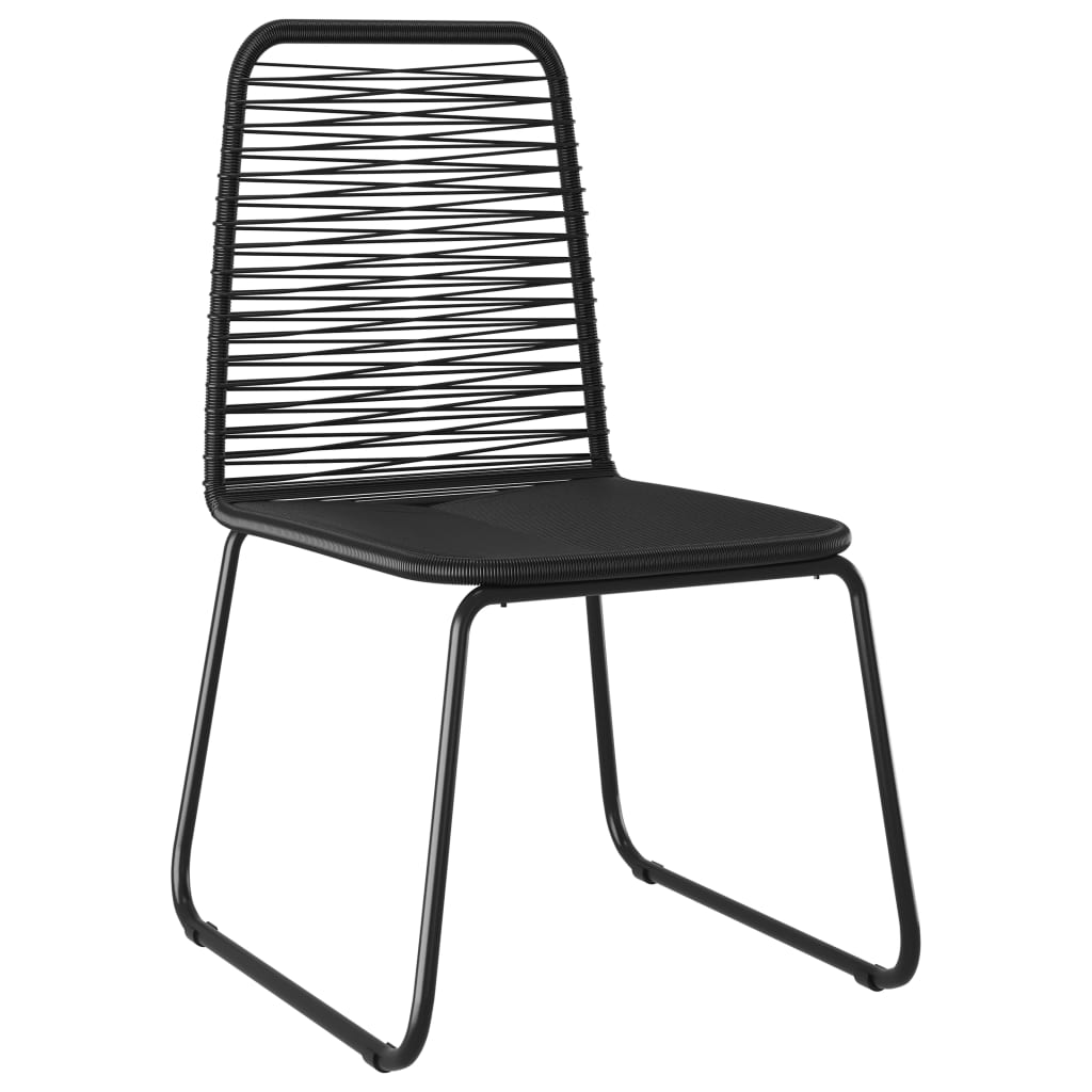 3-piece Garden Dining Set in Black PVC Rattan