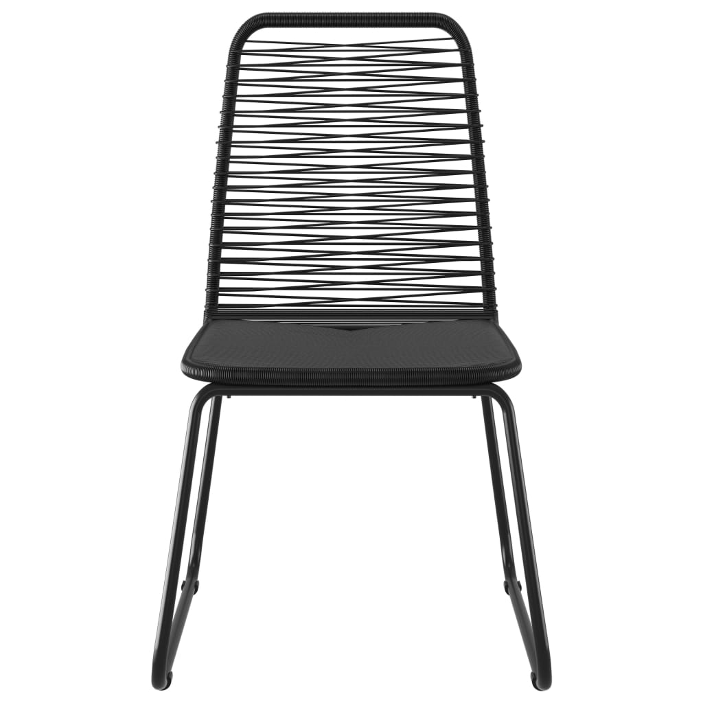 3-piece Garden Dining Set in Black PVC Rattan