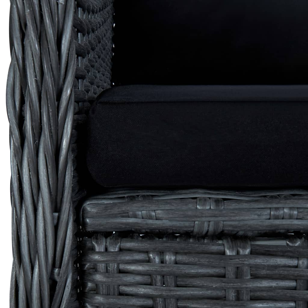 Set Divani da Giardino 3 pz con Cuscini Polyrattan Grigio Scuro - homemem39