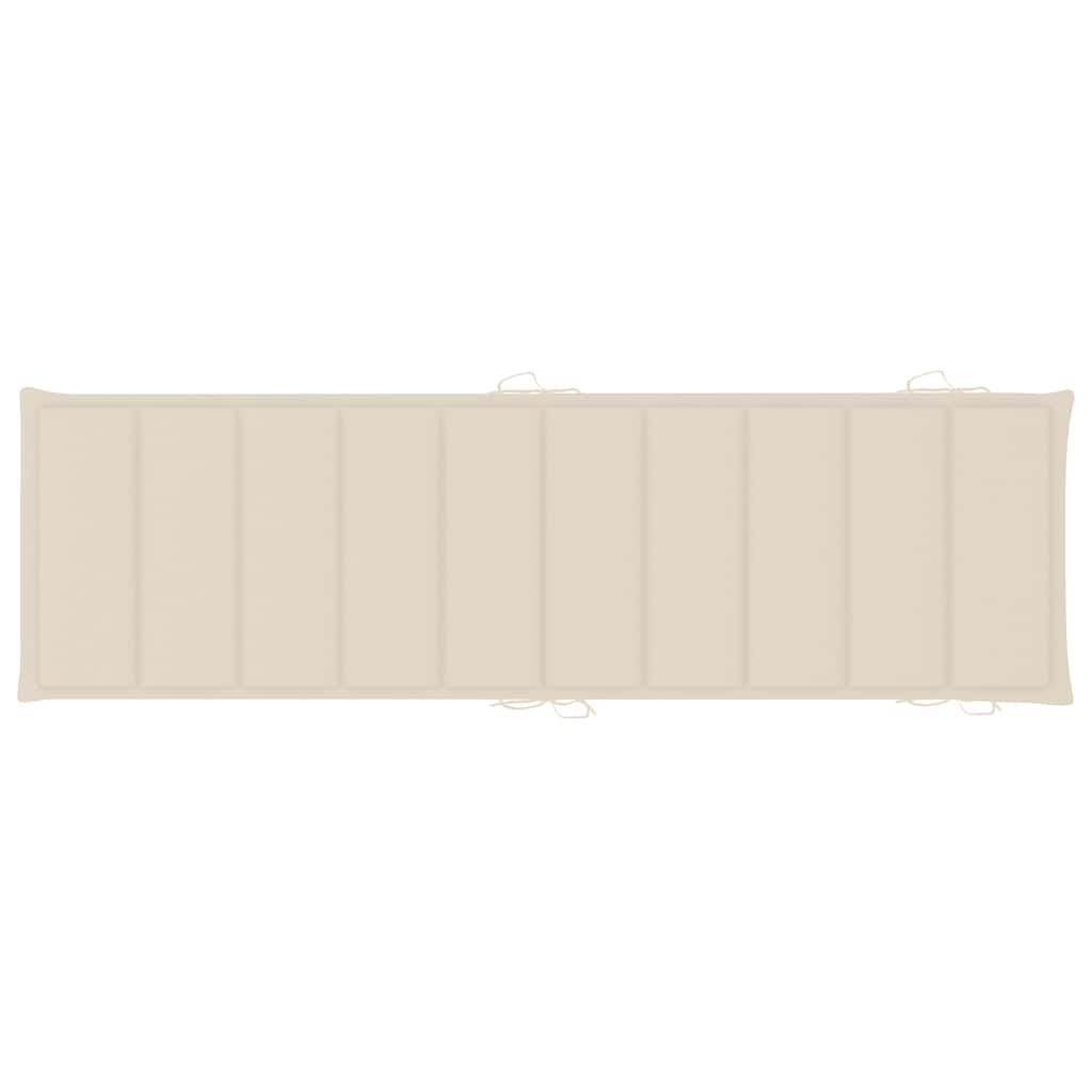 Lettino Prendisole da Giardino con Cuscino Massello di Acacia