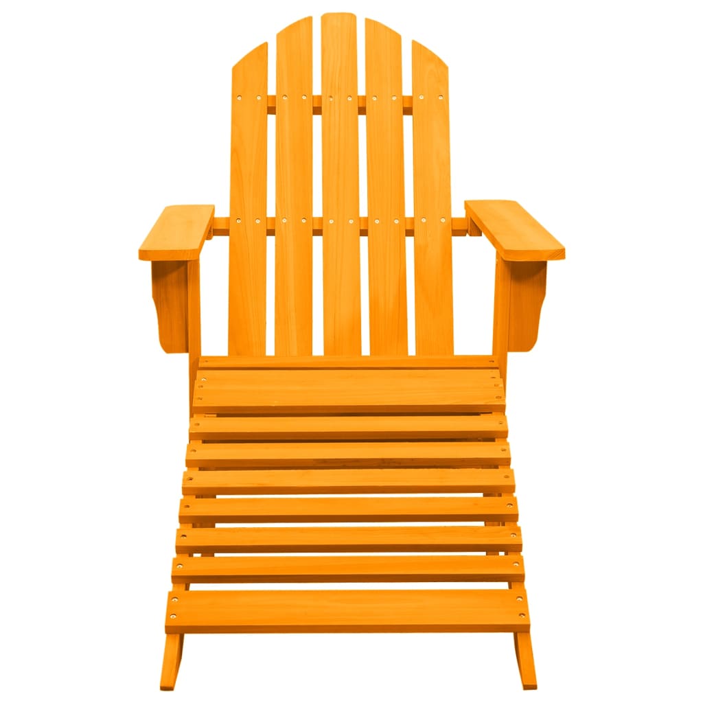 Sedia Giardino Adirondack con Pouf Massello di Abete Arancione - homemem39