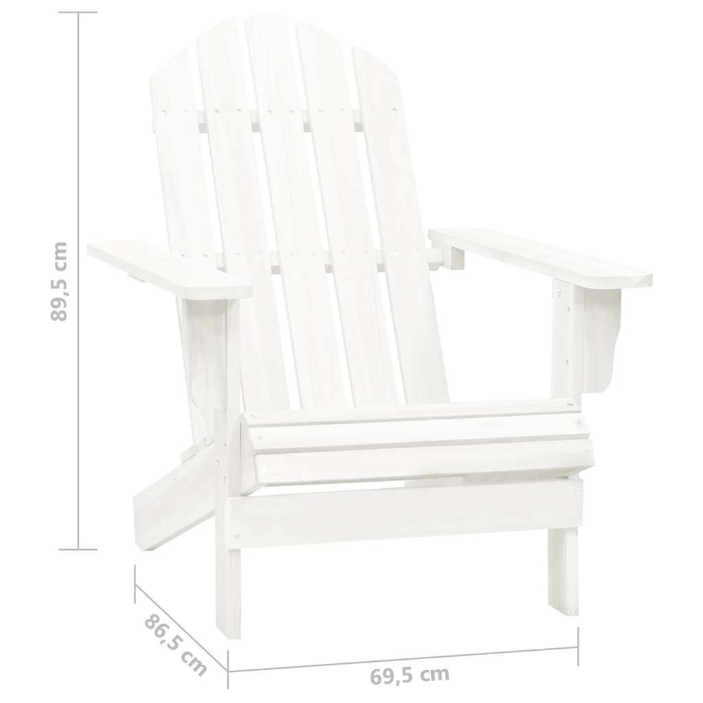 Sedia da Giardino Adirondack con Tavolino in Legno Abete Bianca - homemem39