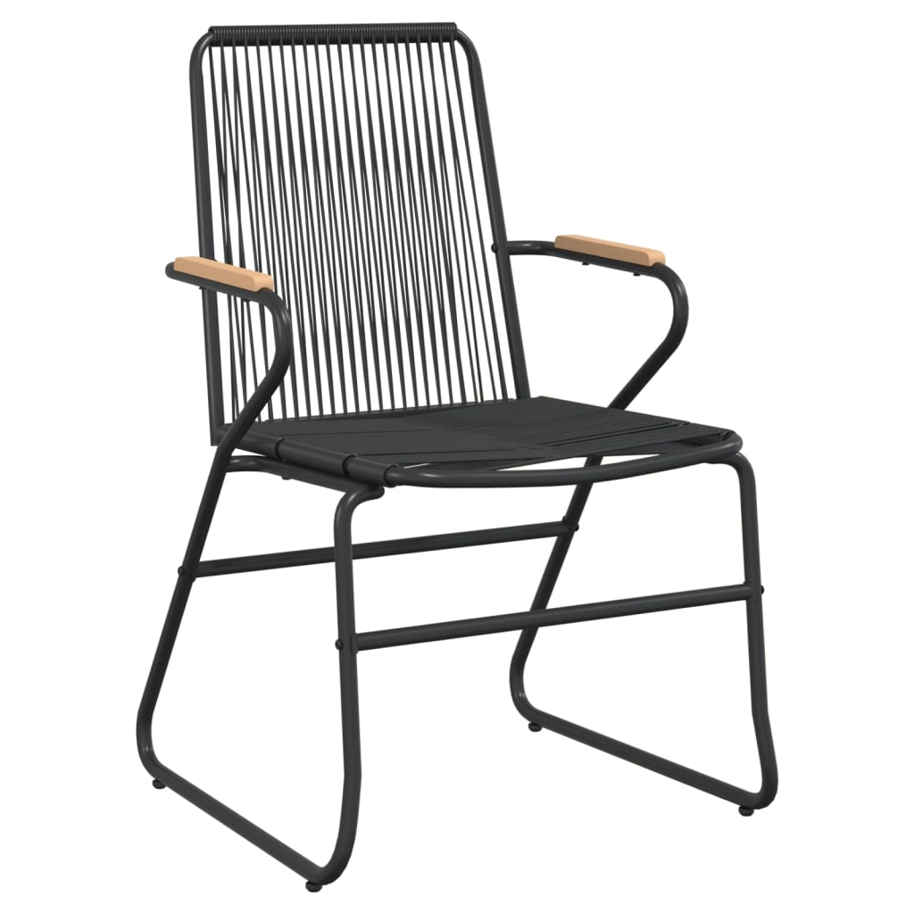 Set da Pranzo da Giardino 3 pz Nero in Rattan PVC - homemem39