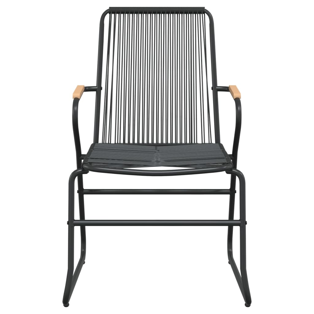 Set da Pranzo da Giardino 3 pz Nero in Rattan PVC - homemem39
