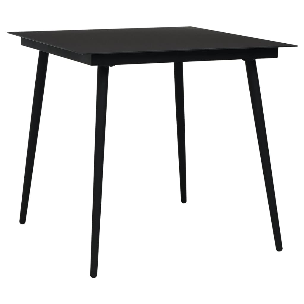 Set da Pranzo da Giardino 3 pz Nero in Rattan PVC - homemem39