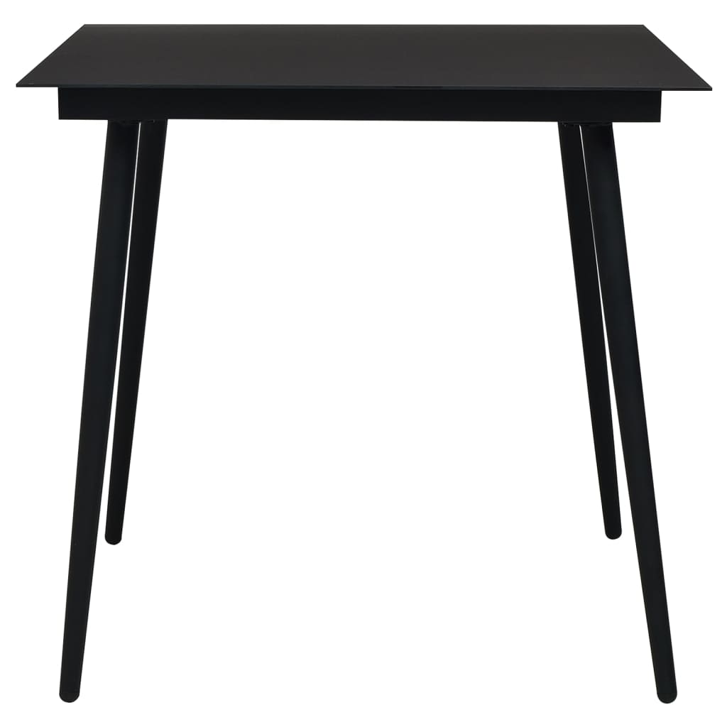 Set da Pranzo da Giardino 3 pz Nero in Rattan PVC - homemem39