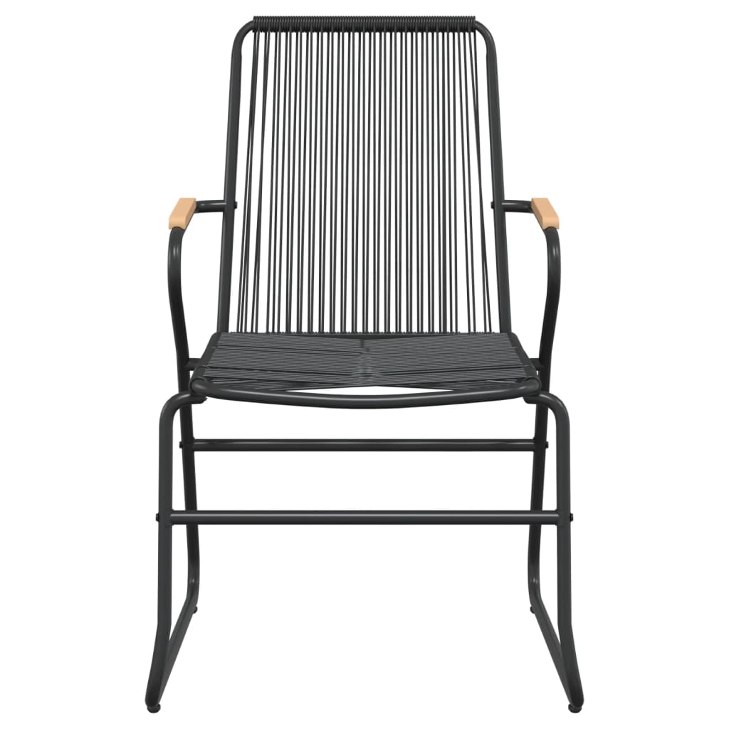 Set da Pranzo da Giardino 5 pz Nero in Rattan PVC - homemem39
