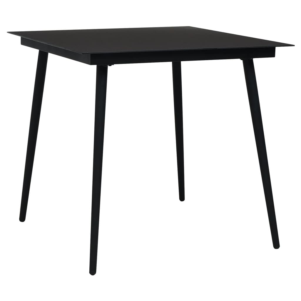 Set da Pranzo da Giardino 5 pz Nero in Rattan PVC - homemem39