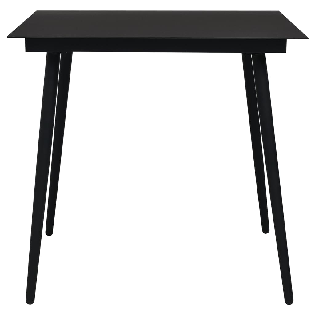 Set da Pranzo da Giardino 5 pz Nero in Rattan PVC - homemem39