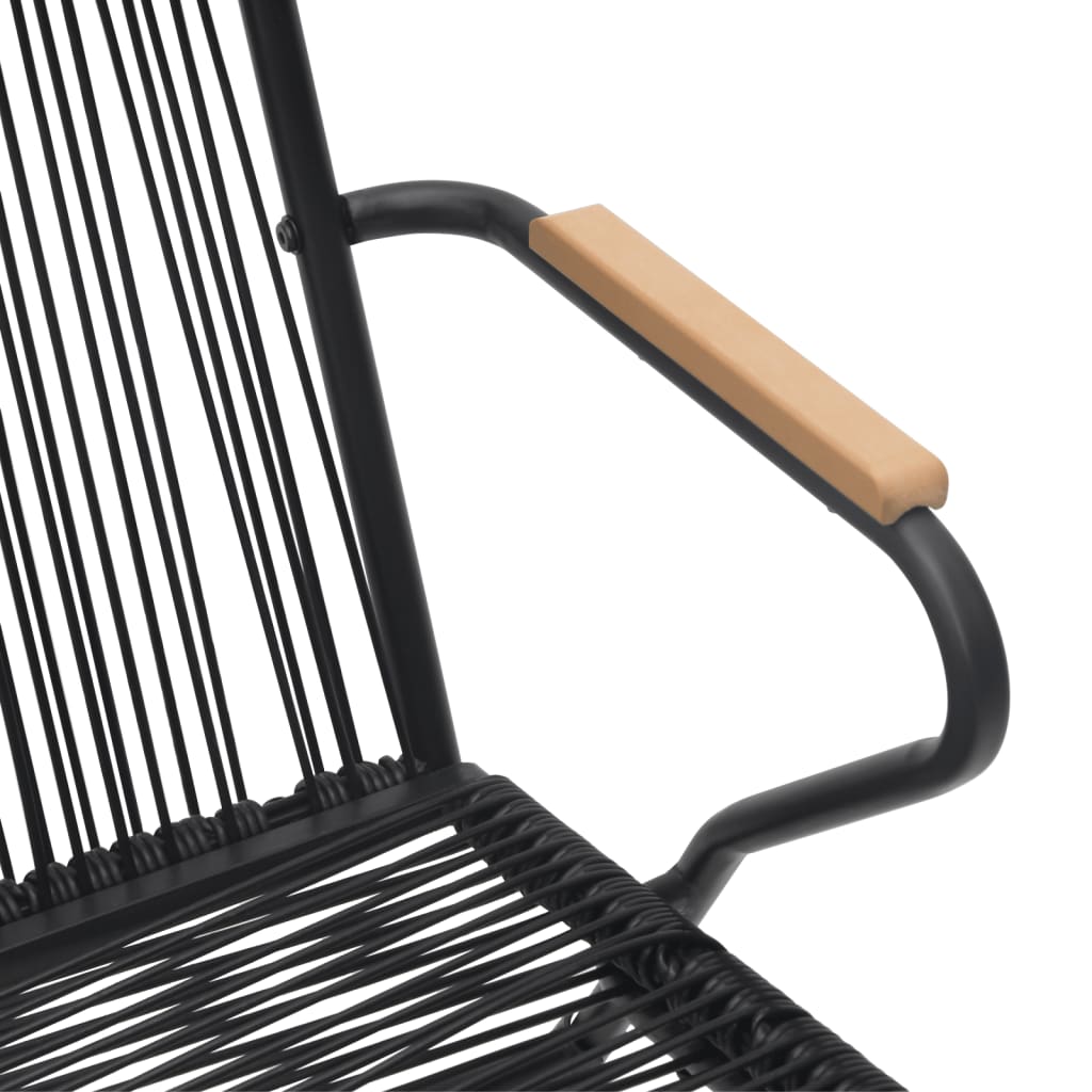 Set da Pranzo da Giardino 9 pz Nero in Rattan PVC - homemem39