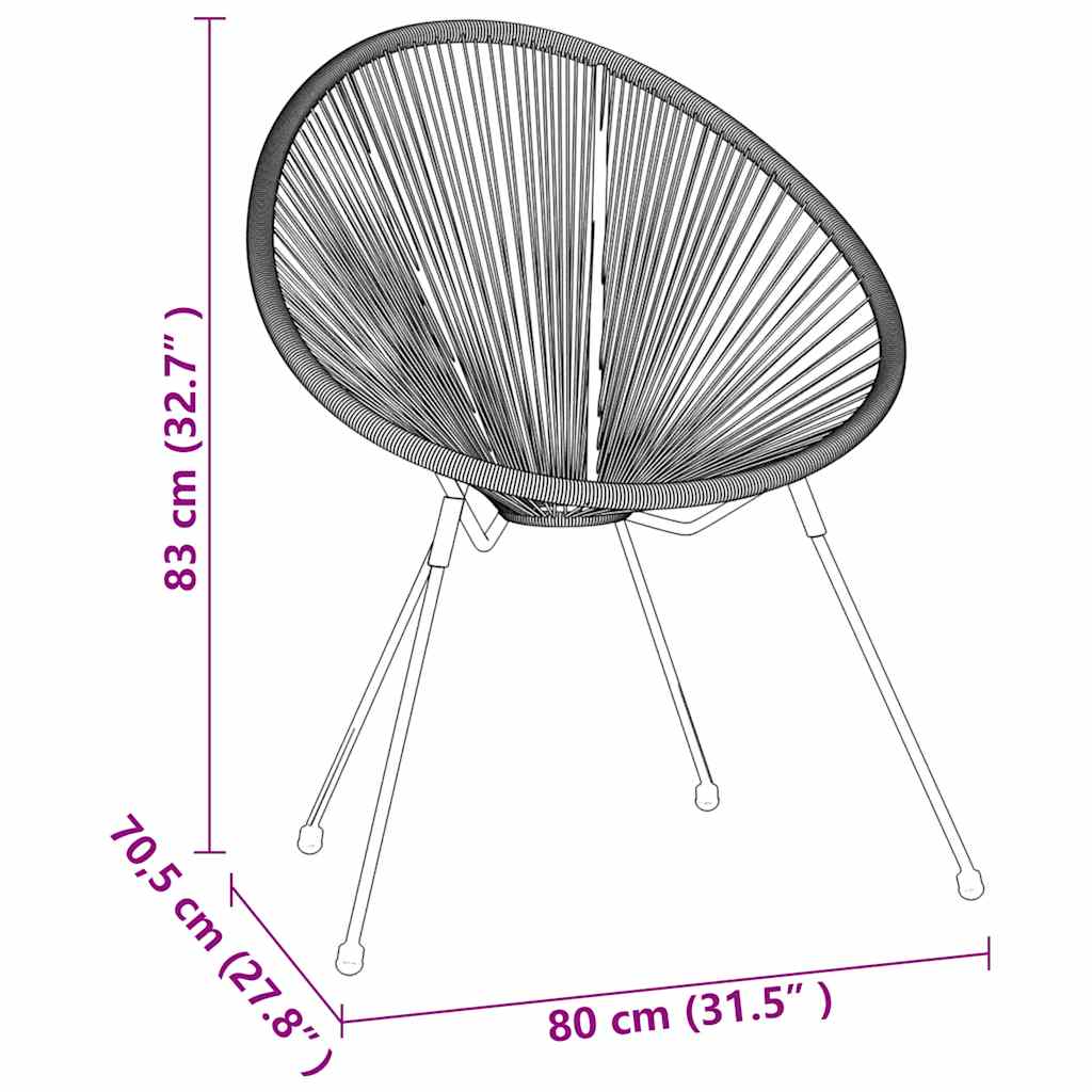 Set da Pranzo per Giardino 3 pz in Rattan PVC Nero | homemem39