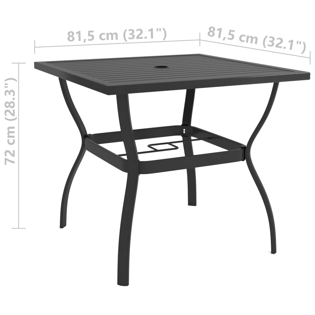 3 pc Garden Dining Set in Textilene and Steel