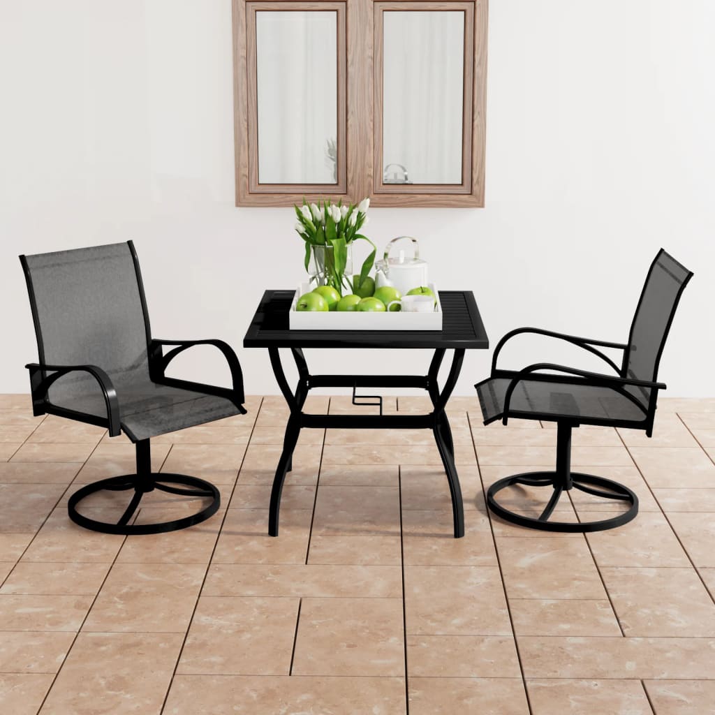 3 pc Garden Dining Set in Textilene and Steel