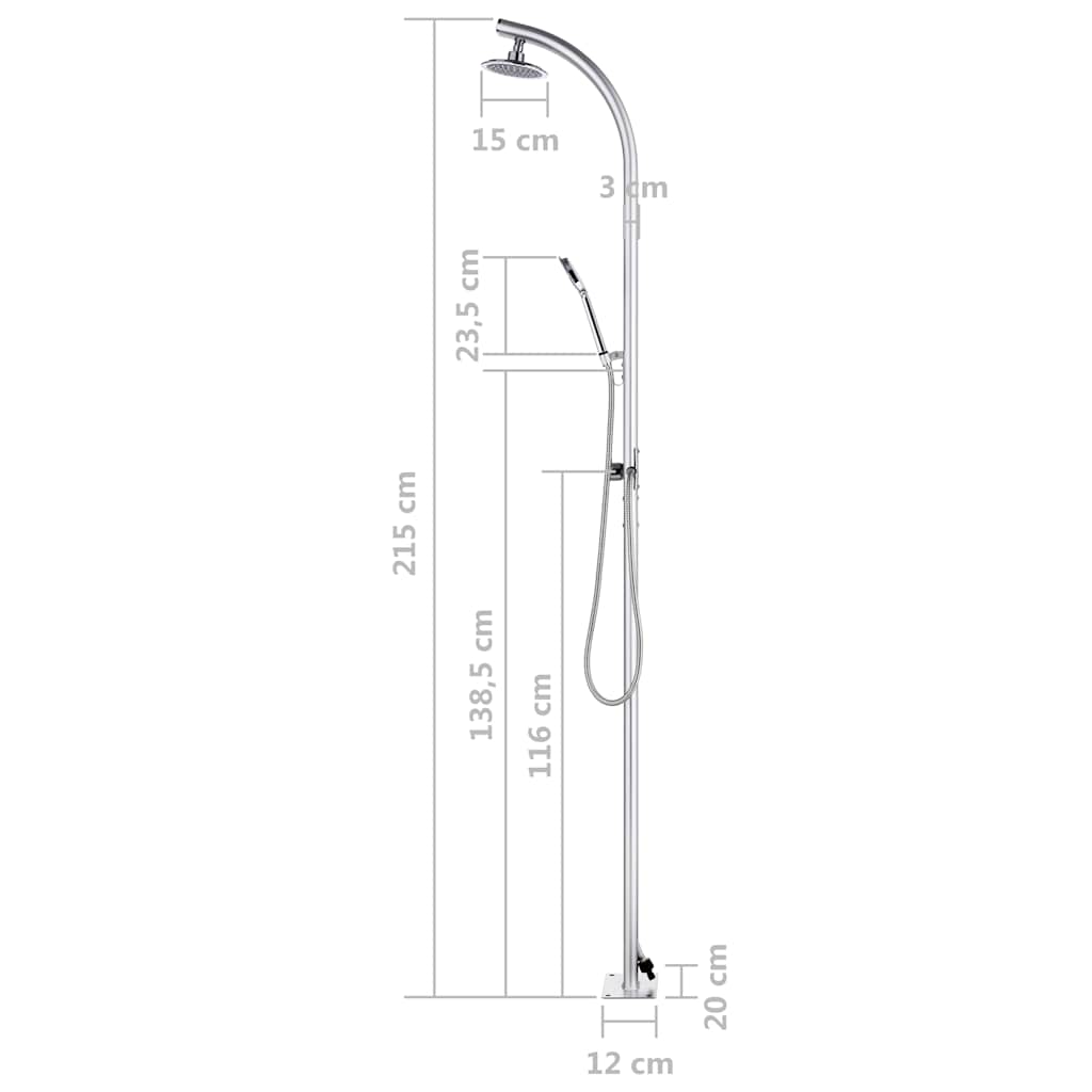 Doccia da Giardino 215 cm in Alluminio | homemem39