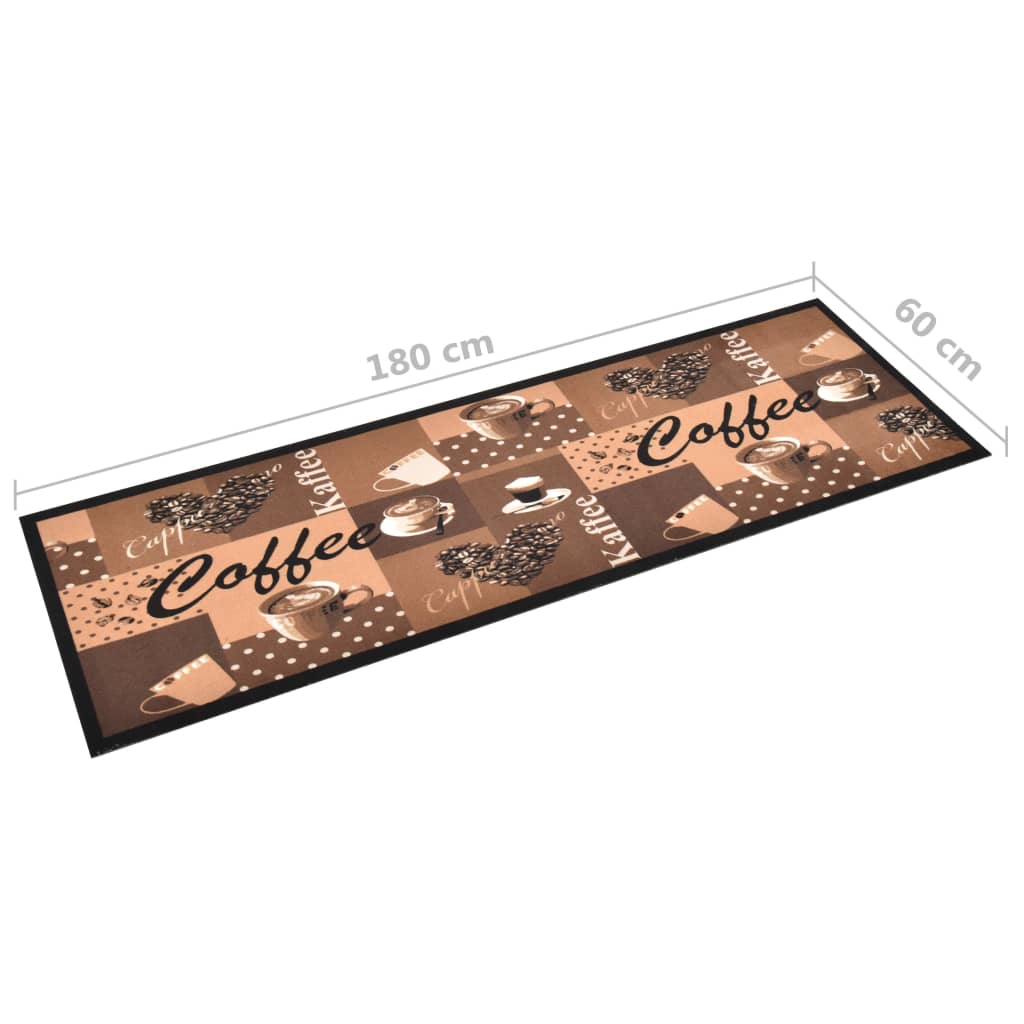 Tappetino da Cucina Lavabile Caffè Marrone 60x180 cm | homemem39