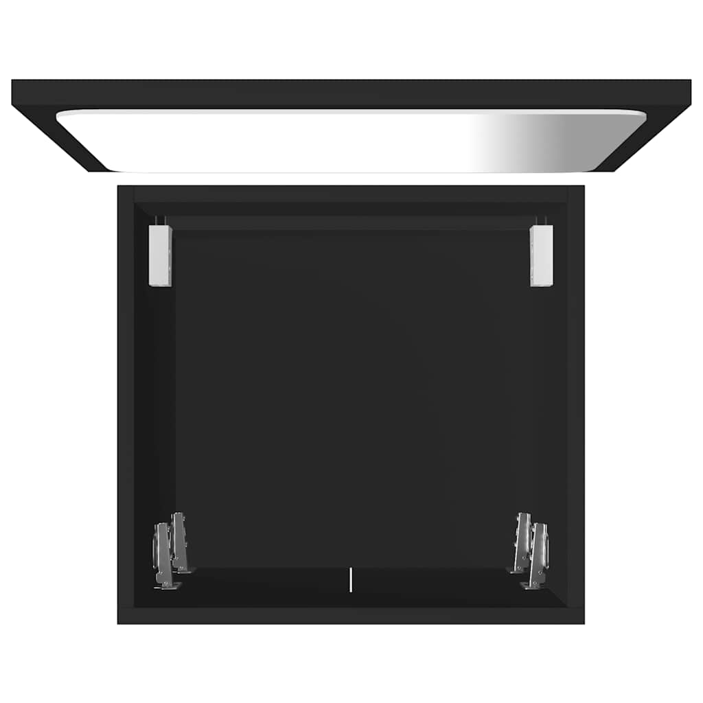 Set Mobili da Bagno 2 pz Nero in Legno Multistrato | homemem39