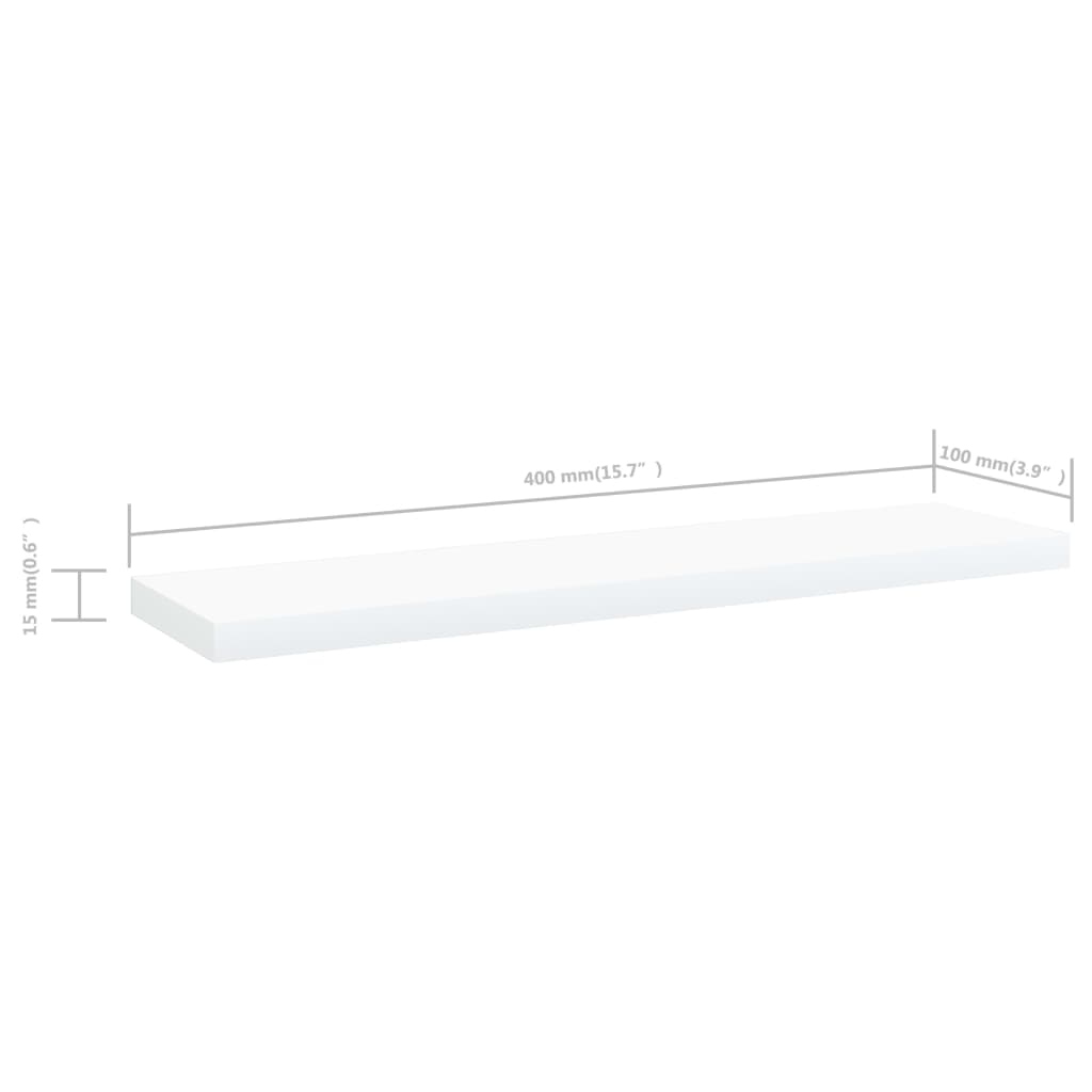 Ripiani per Libreria 4 pz Bianchi 40x10x1,5 cm in Multistrato - homemem39