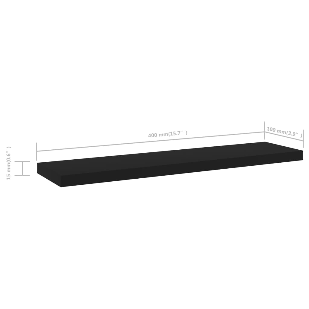 Ripiani per Libreria 4pz Neri 40x10x1,5cm in Legno Multistrato - homemem39