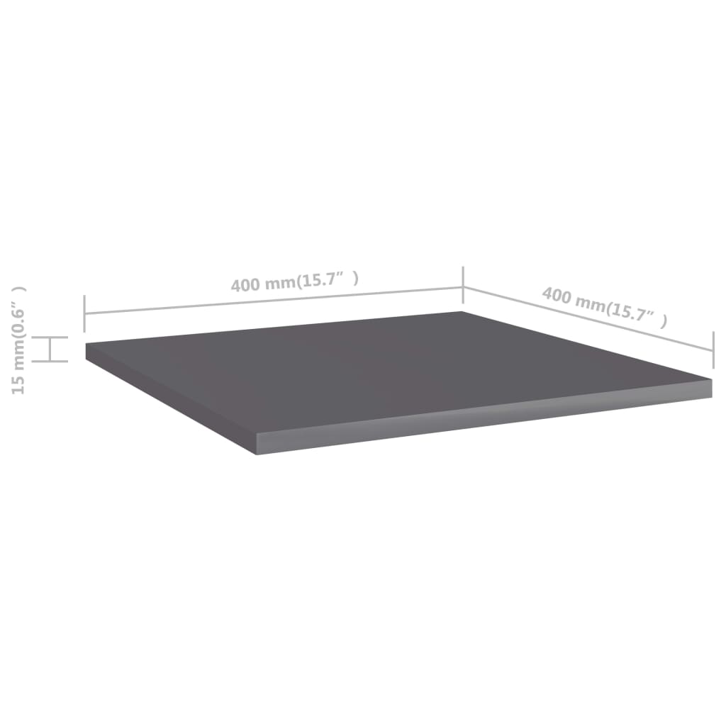 Ripiani per Libreria 8pz Grigio Lucido 40x40x1,5cm Multistrato - homemem39