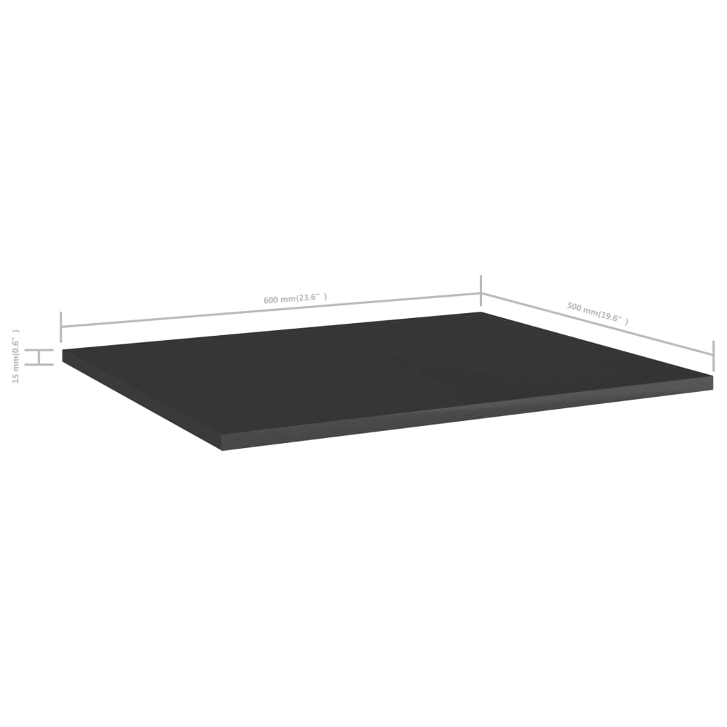 Ripiani per Libreria 8pz Nero Lucido 60x50x1,5cm Multistrato - homemem39