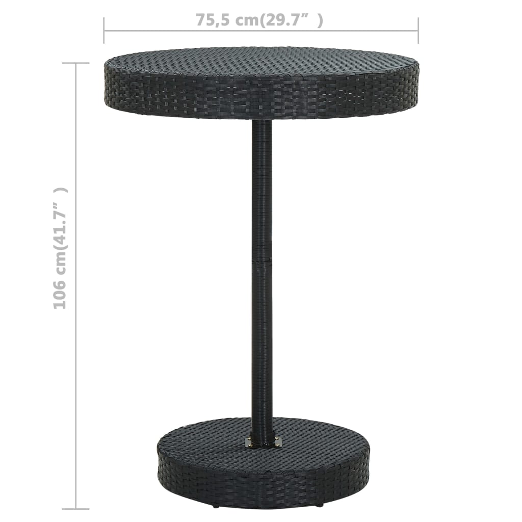 Set Bar da Giardino 5 pz con Cuscini Polyrattan Nero | homemem39