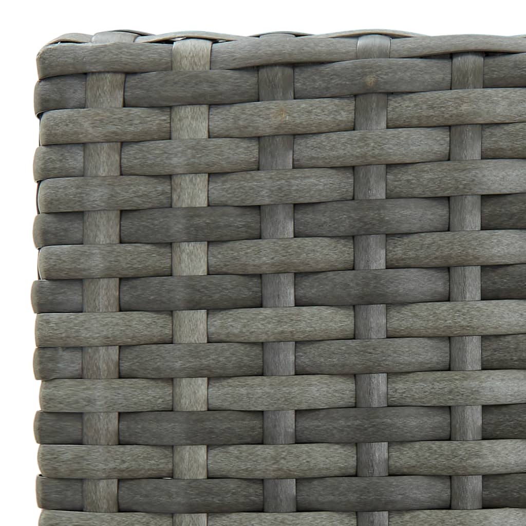 Set da Bar da Giardino 5 pz con Cuscini in Polyrattan Grigio