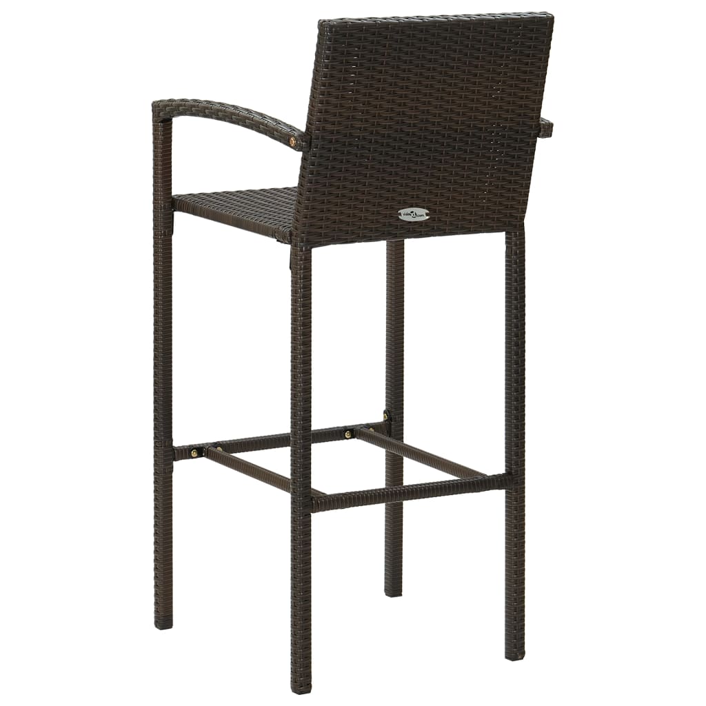 Set Bar da Giardino 3 pz in Polyrattan Marrone - homemem39
