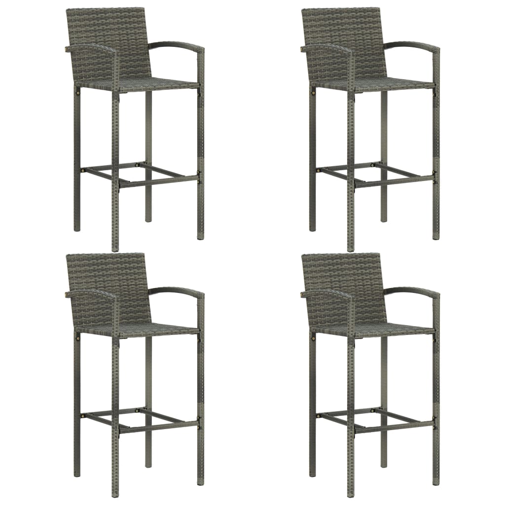 5 pc Garden Bar Set in Gray Polyrattan