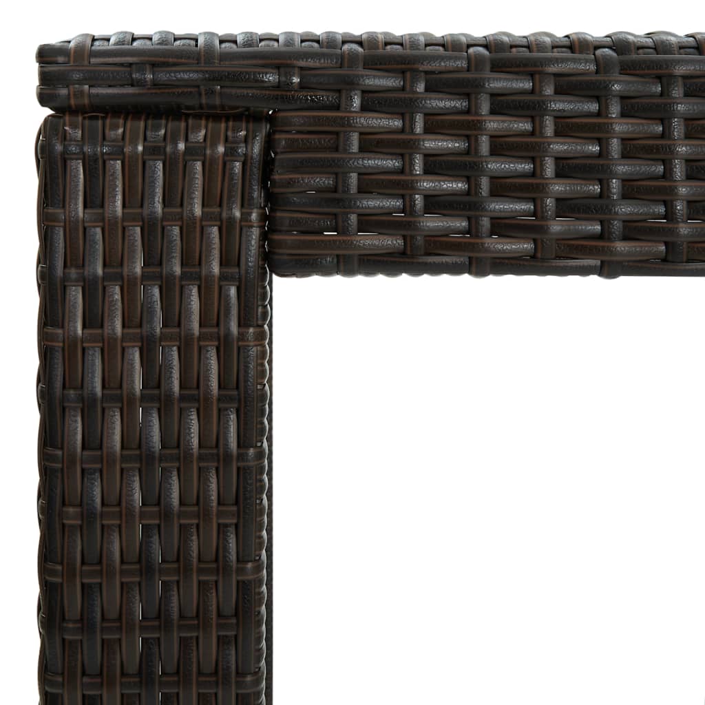 5 pc Garden Bar Set with Brown Polyrattan Cushions