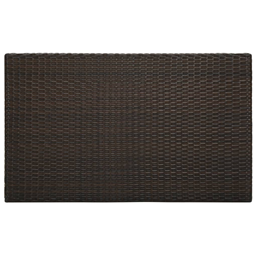 Set da Bar da Giardino 7 pz con Cuscini in Polyrattan Marrone | homemem39