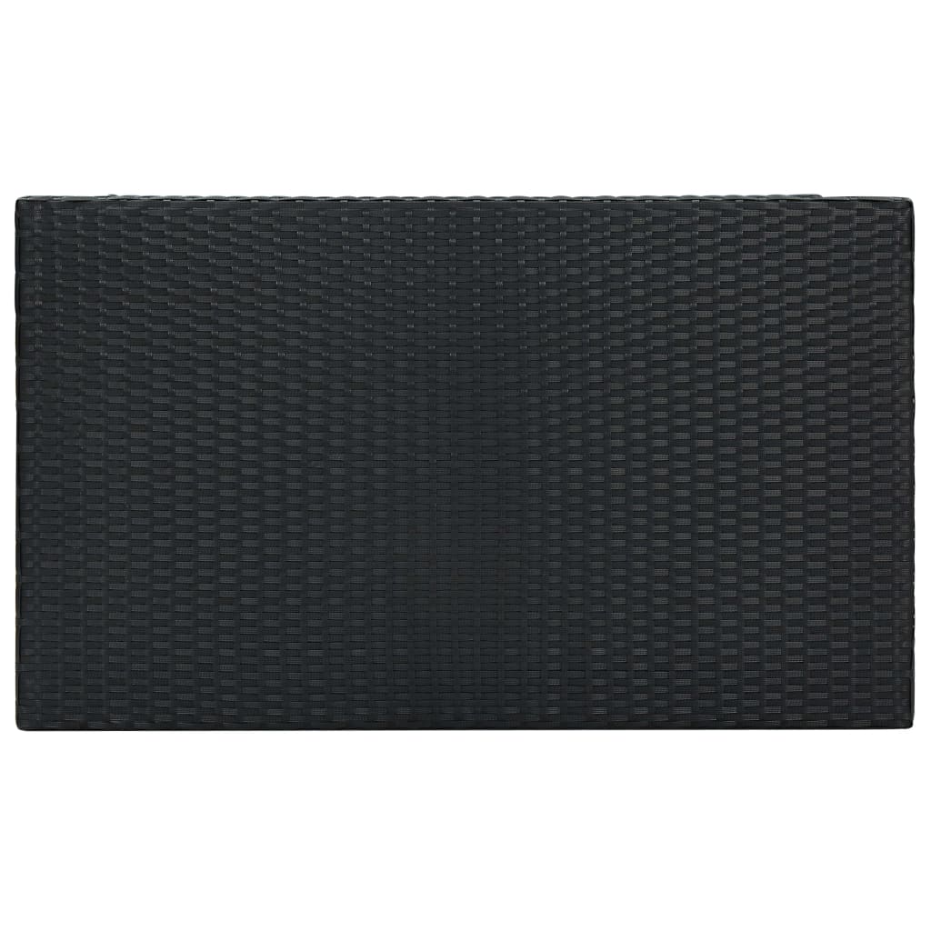 Set Bar da Giardino 7 pz con Cuscini in Polyrattan Nero