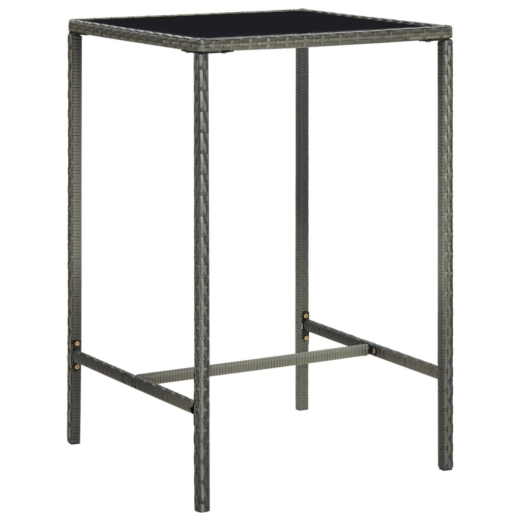 Set da Bar da Giardino 3 pz con Cuscini in Polyrattan Grigio - homemem39