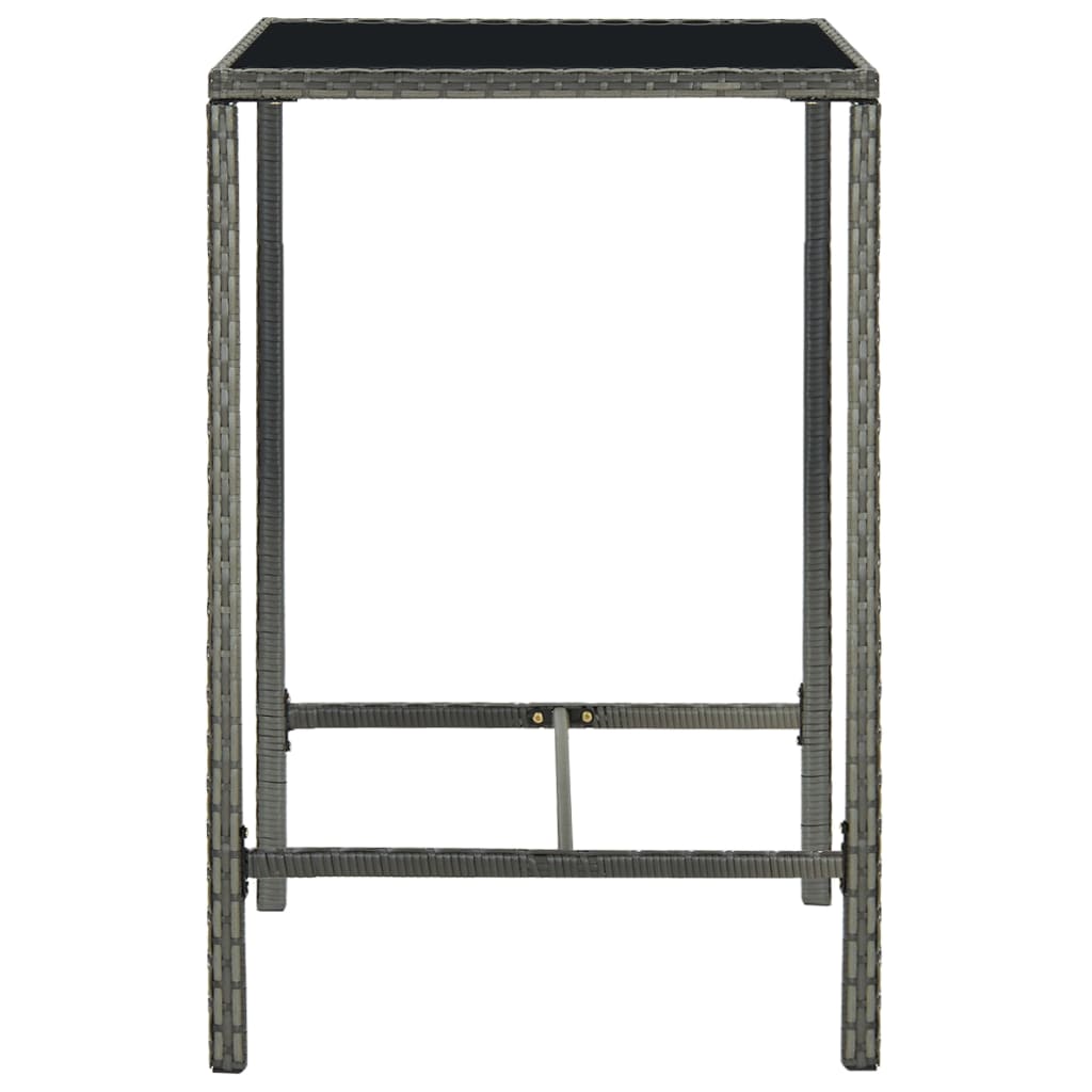 Set da Bar da Giardino 3 pz con Cuscini in Polyrattan Grigio - homemem39