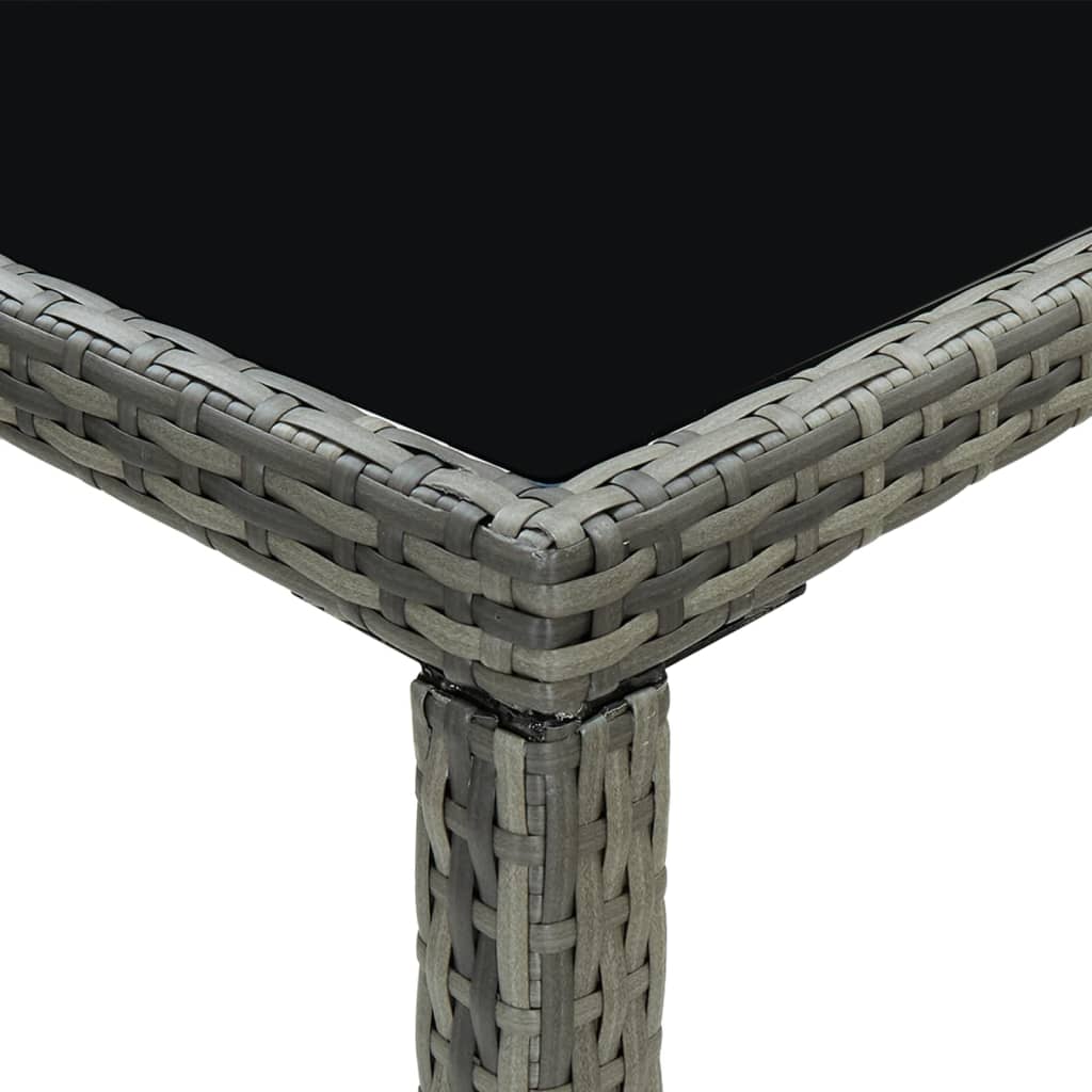 Set da Bar da Giardino 9 pz con Cuscini in Polyrattan Grigio - homemem39