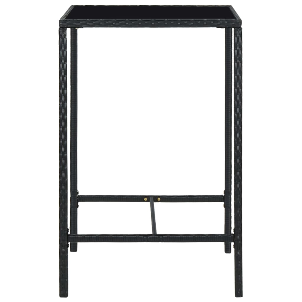 Set Bar da Giardino 3 pz con Cuscini in Polyrattan Nero - homemem39
