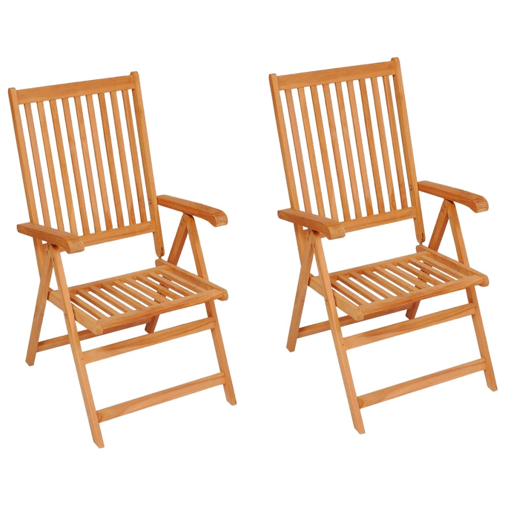 Sedie da Giardino 2 pz con Cuscini Rosso Vino Massello di Teak - homemem39