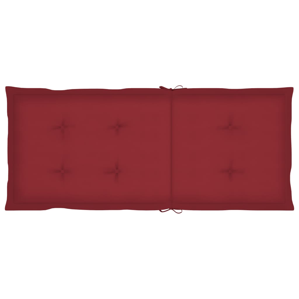 Sedie da Giardino 2 pz con Cuscini Rosso Vino Massello di Teak - homemem39