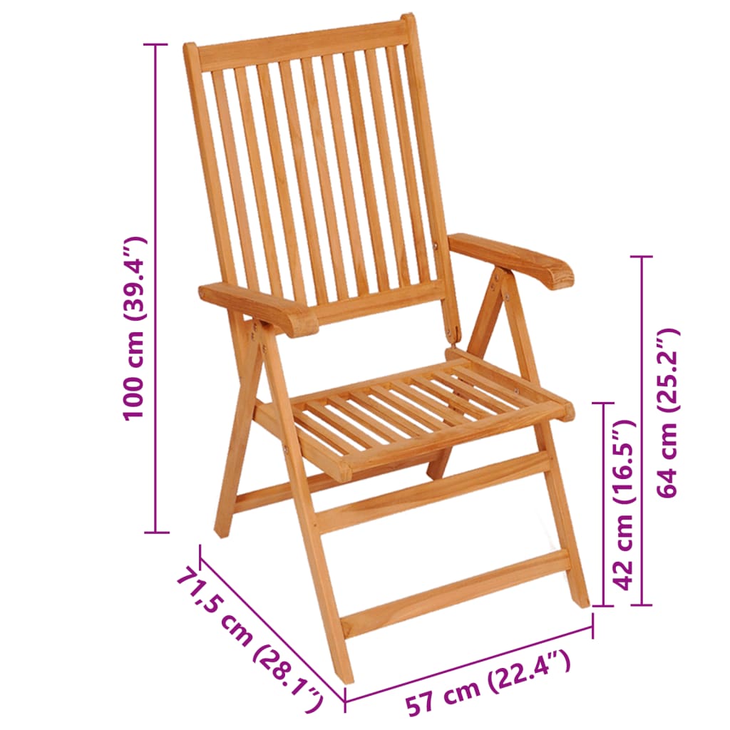 Sedie da Giardino 2 pz con Cuscini Rosso Vino Massello di Teak - homemem39