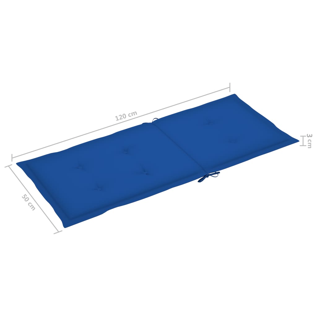 Sedie da Giardino 2 pz con Cuscini Blu Reale in Massello Teak - homemem39