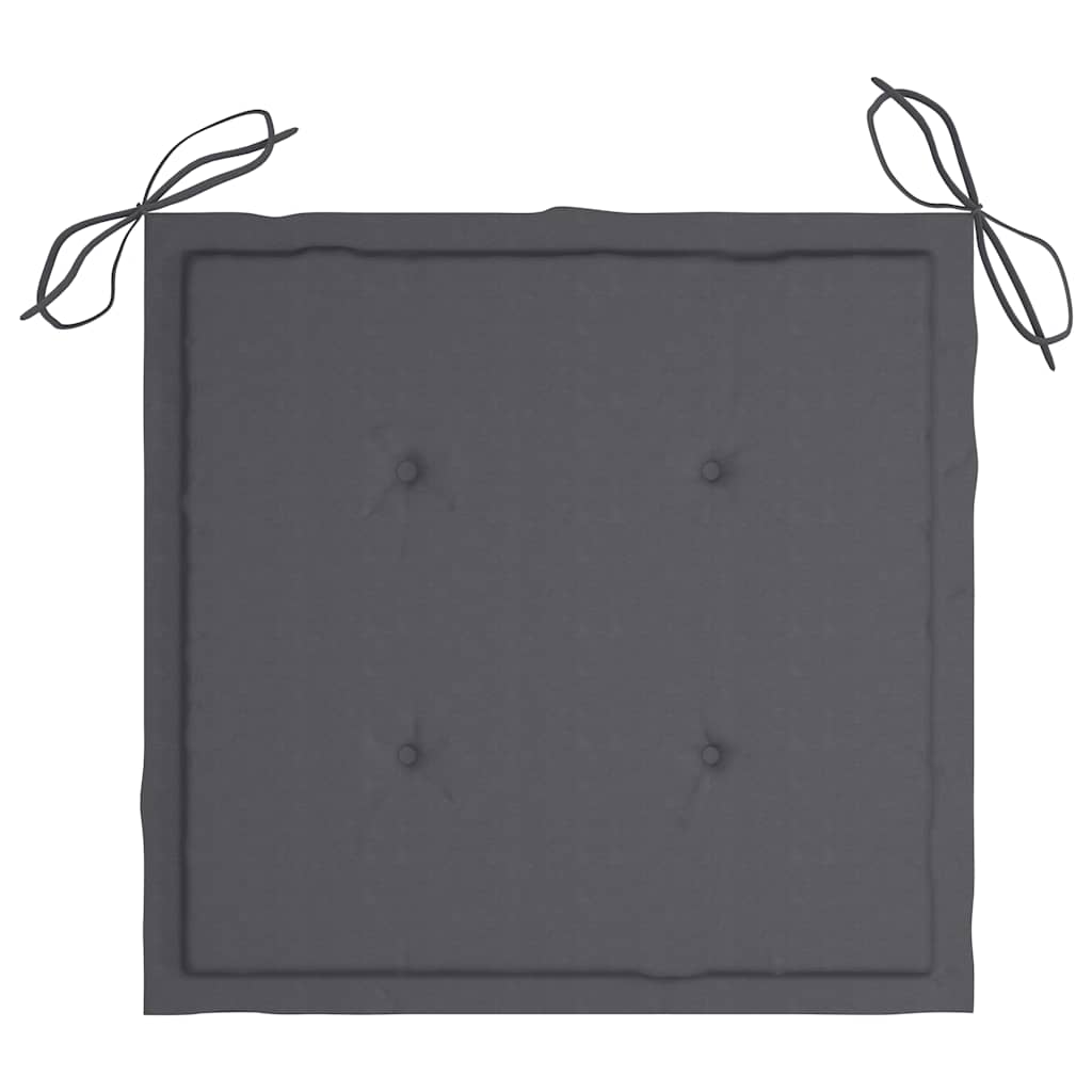 Sedie da Giardino 2 pz con Cuscini Antracite Massello di Teak - homemem39