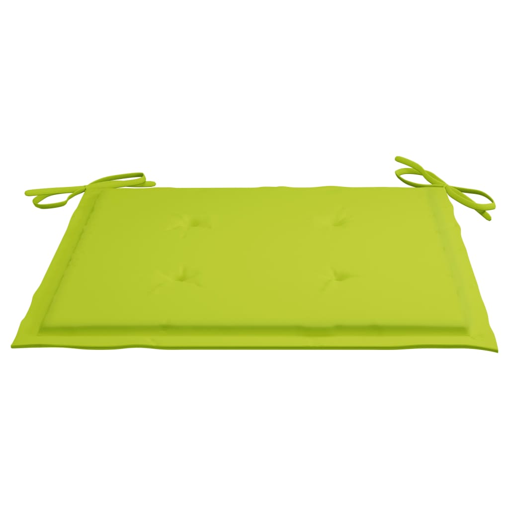Sedie Giardino 2 pz e Cuscini Verde Brillante Massello di Teak - homemem39
