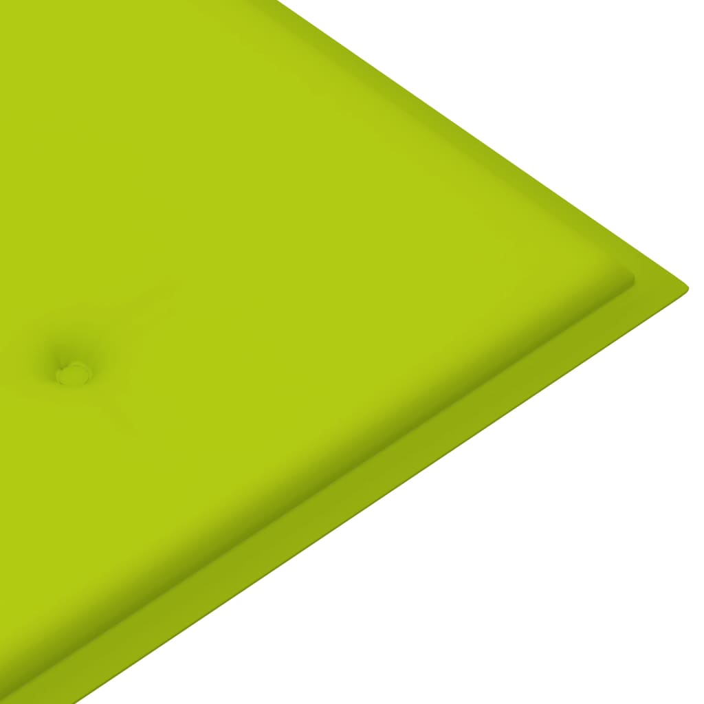 Panca da Giardino con Cuscino Verde Brillante 112 cm Legno Teak - homemem39