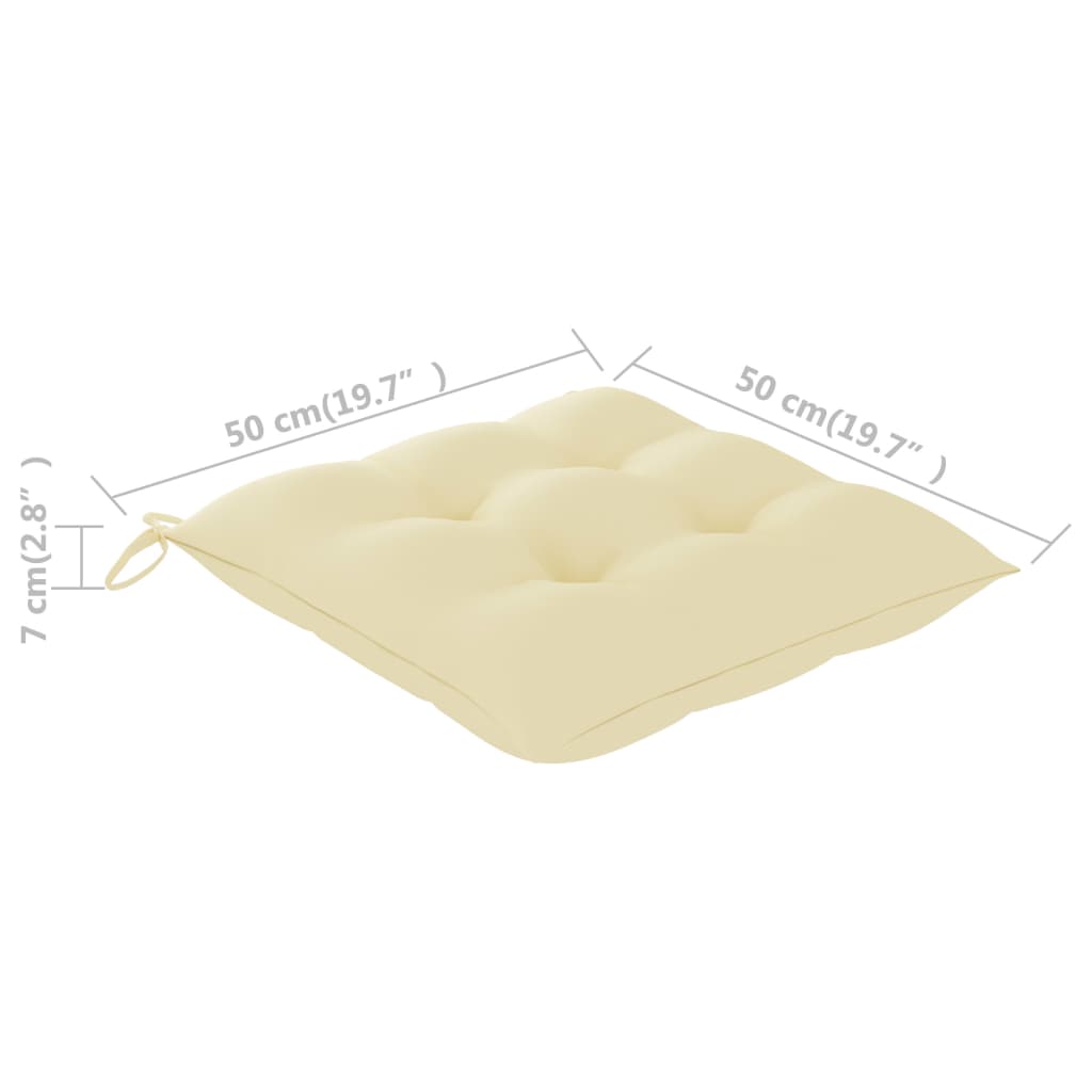 Sedia a Dondolo con Cuscino Bianco Crema in Legno di Teak | homemem39
