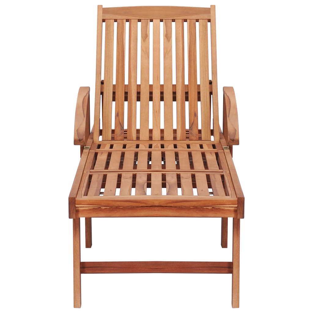 Lettino Prendisole e Cuscino in Massello Teak Verde Brillante - homemem39