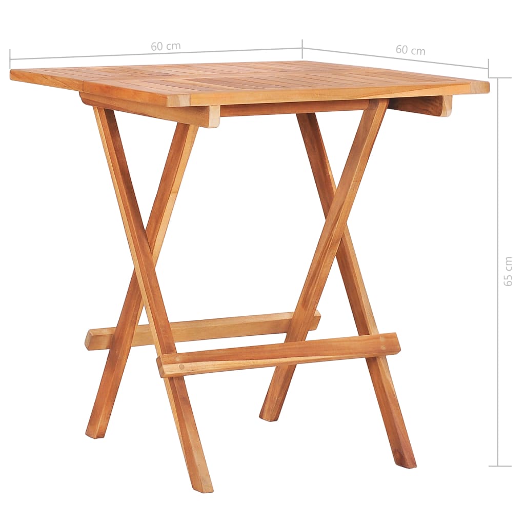 Set da Bistrot 3 pz con Cuscini a Quadri Grigi Massello di Teak - homemem39