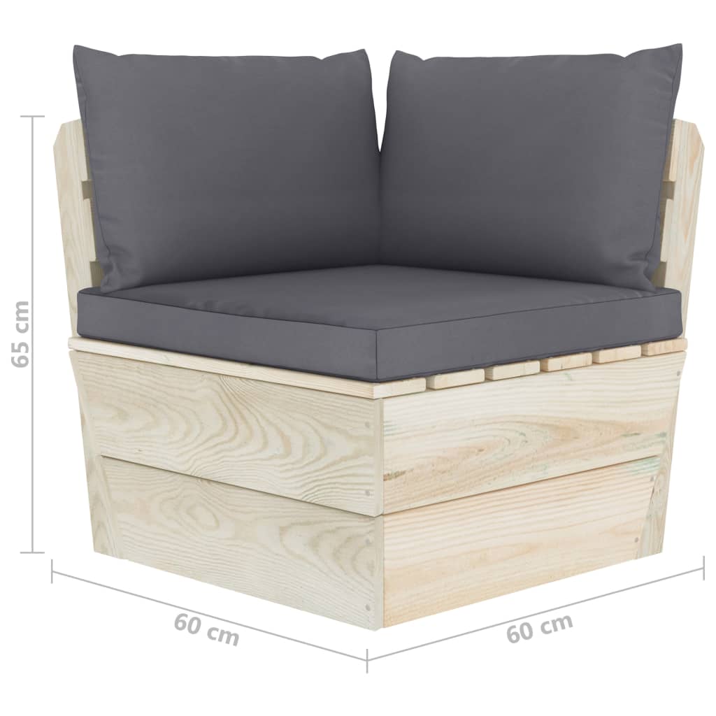 Divano da Giardino a 2 Posti su Pallet con Cuscini Legno Abete | homemem39